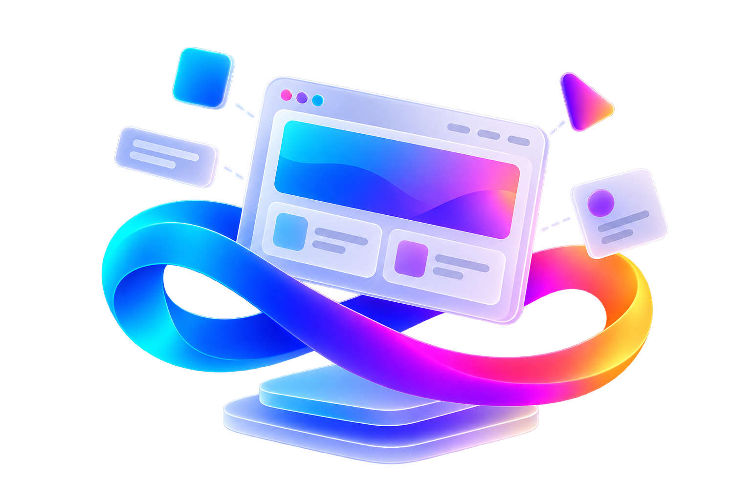 Ilustração de criação de site e sistema com IA — DGVibe